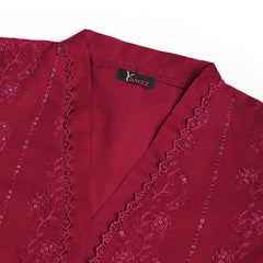 Classic Maroon 2-Piece Embroidered Lawn Suit