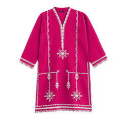 Shocking Pink Embellished 2 piece Lawn Suit