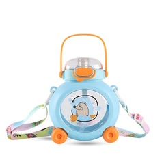 Cute pink 800ml cartoon water bottle with strap for kids – Yumzz.pk