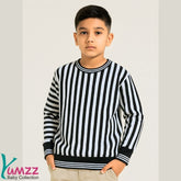 Premium Old Money striped knitted shirt for kids, soft and comfortable wear by Yumzz.pk.