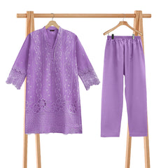 Classic Purple 2-Piece Embroidered Lawn Suit