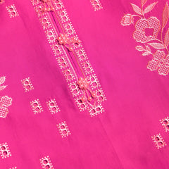 Shocking Pink Embroidered 2 piece girl Lawn Suit