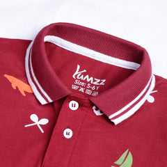 Classic Printed Polo Red T-Shirt