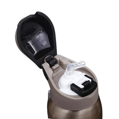 stylish premium sport water bottles with leakproof flip-top lids in metallic colors – perfect for fitness and travel.