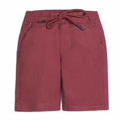 Boys' Maroon Cotton Drawstring Shorts