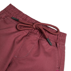 Boys' Maroon Cotton Drawstring Shorts