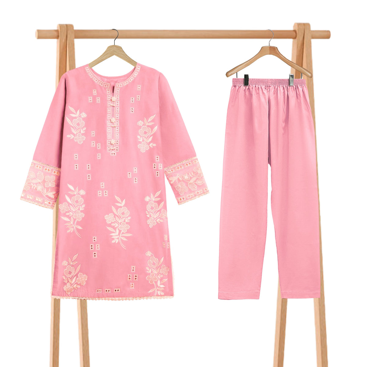 Baby pink 2 piece girl Lawn Suit