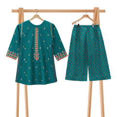Embroidered  Green 2 Piece Suit 104