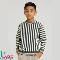 Premium Old Money striped knitted shirt for kids, soft and comfortable wear by Yumzz.pk.
