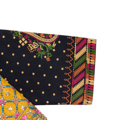 Bright Festive Lawn black Suit for Girls (2-Piece Set)