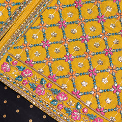 Bright Festive Lawn black Suit for Girls (2-Piece Set)