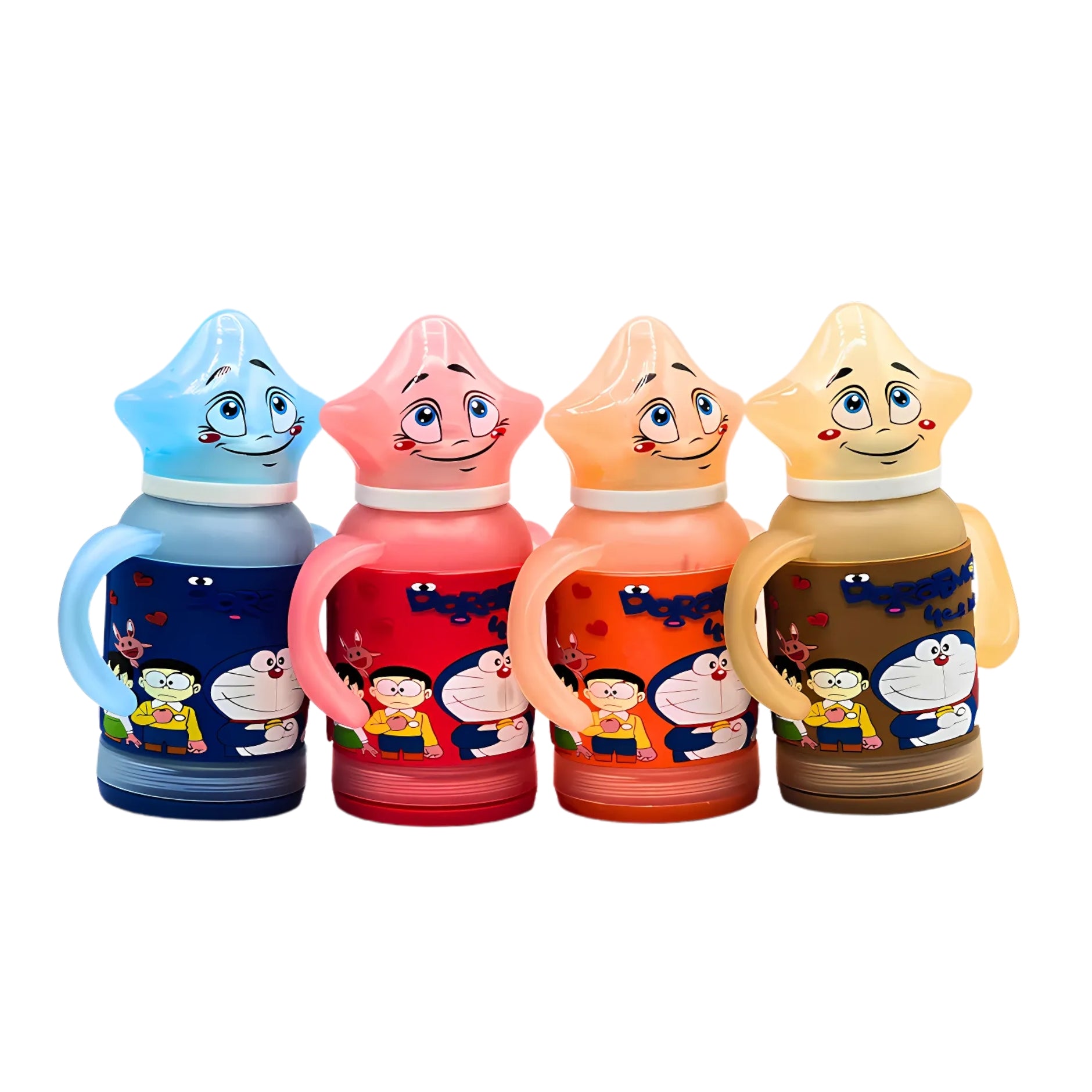 Doraemon Baby Feeder 120ml with Star-Shaped Cap, BPA-Free, Leak-Proof and Easy-to-Hold Handles for Infants