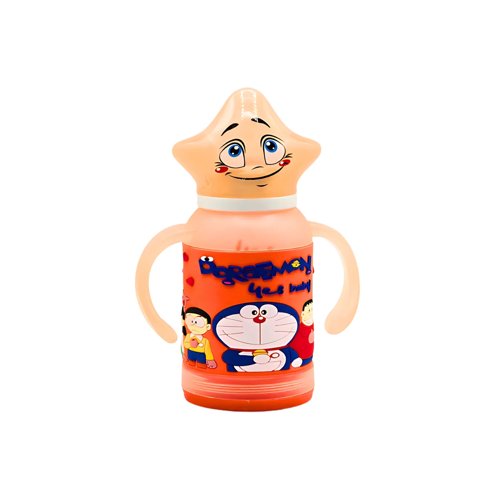Doraemon Baby Feeder 120ml with Star-Shaped Cap, BPA-Free, Leak-Proof and Easy-to-Hold Handles for Infants