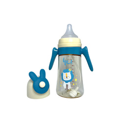 300ml Cute Lion Baby Feeder Bottle with Straw – BPA Free, Anti-Colic, Easy Grip Handles