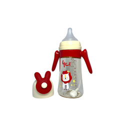 300ml Cute Lion Baby Feeder Bottle with Straw – BPA Free, Anti-Colic, Easy Grip Handles
