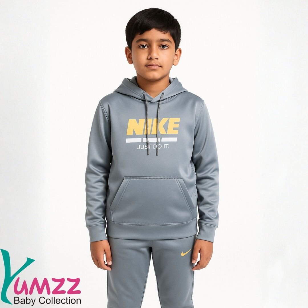 Nike boys tracksuit with 'Just Do It' hoodie and pants, perfect for active days from Yumzz Baby Collection.