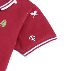 Classic Printed Polo Red T-Shirt