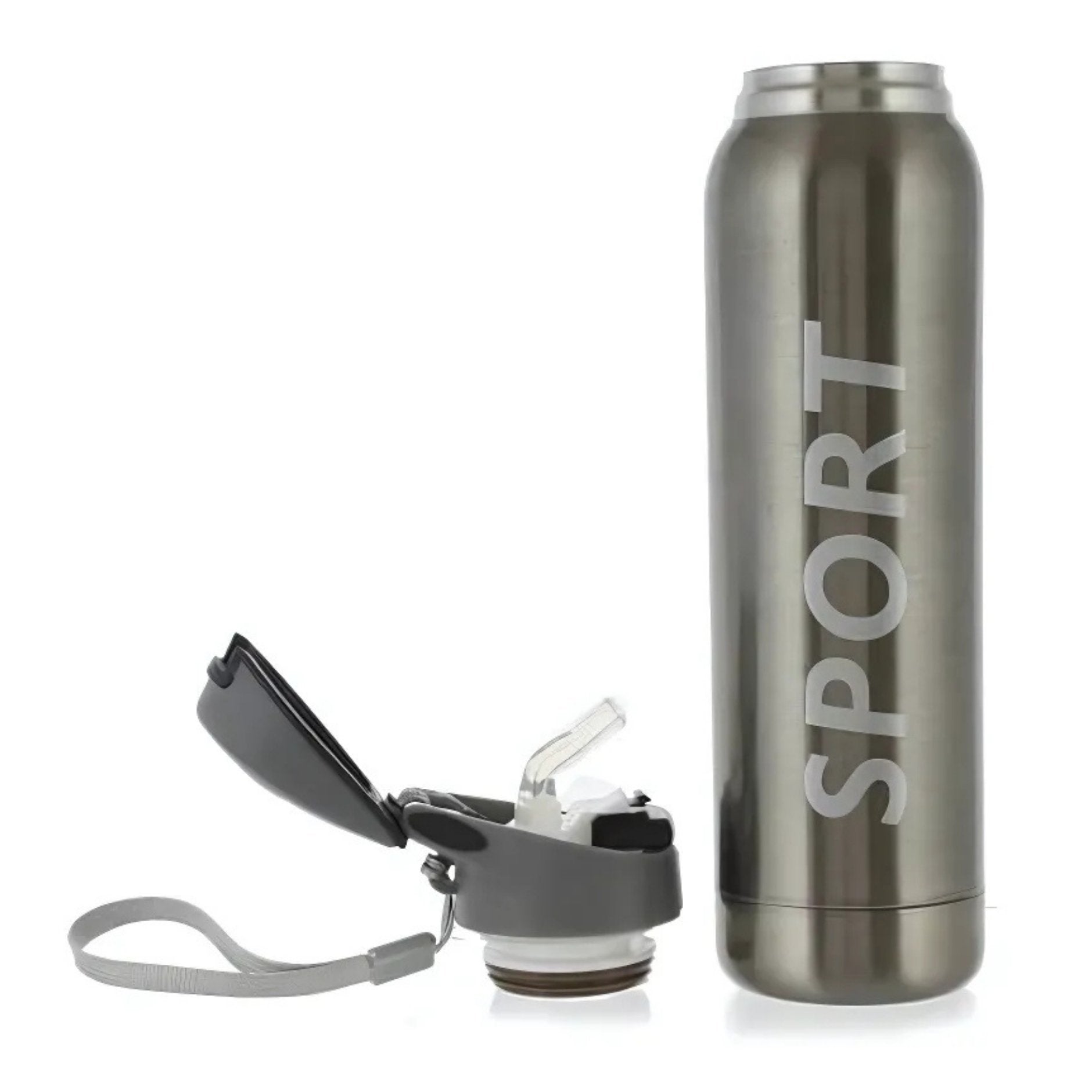 stylish premium sport water bottles with leakproof flip-top lids in metallic colors – perfect for fitness and travel.