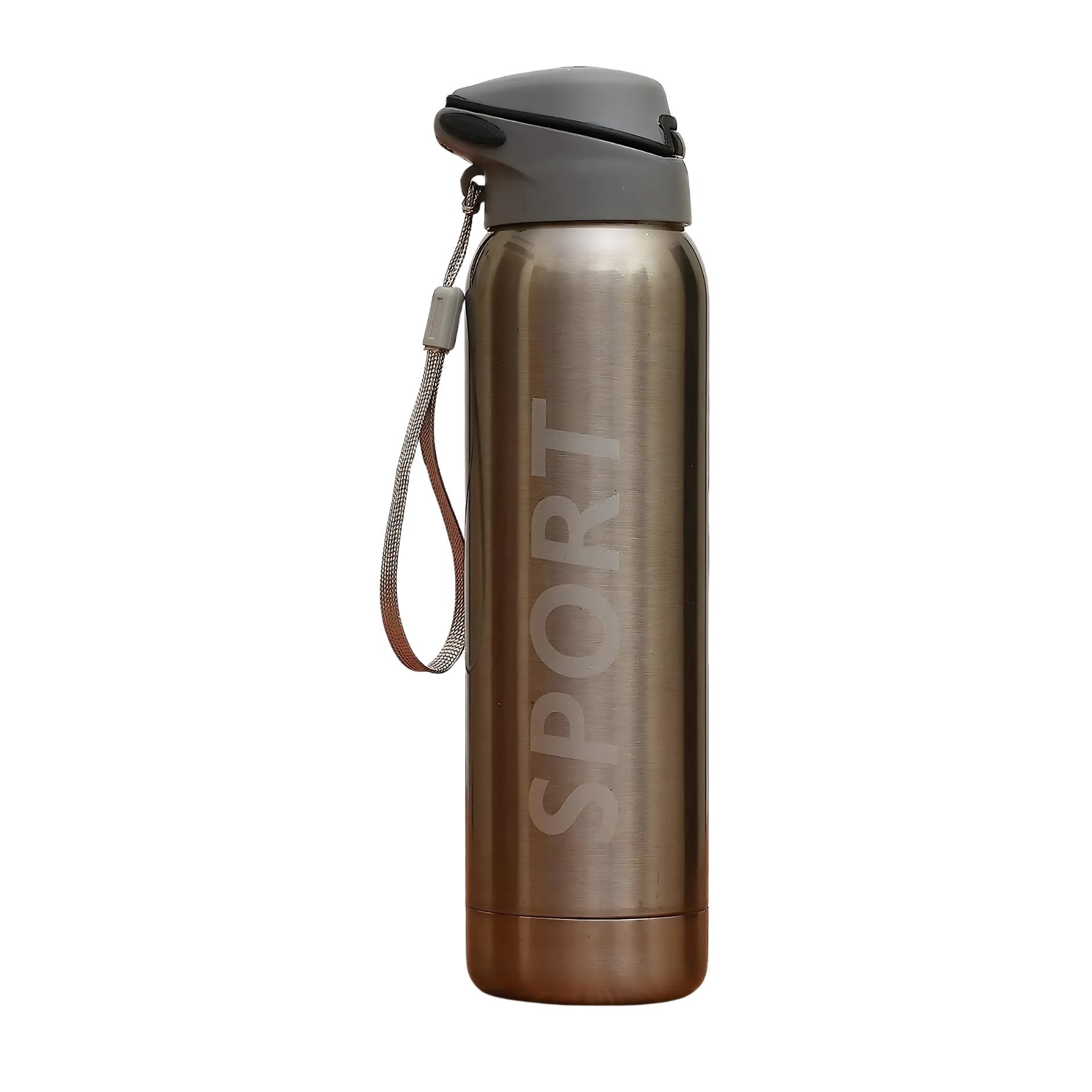 stylish premium sport water bottles with leakproof flip-top lids in metallic colors – perfect for fitness and travel.
