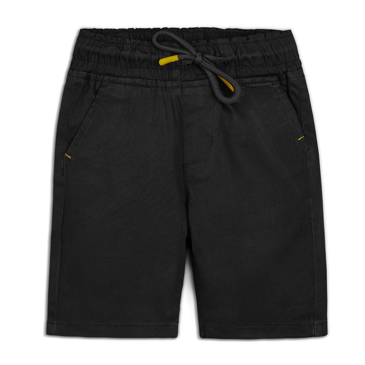 Boys' Black Cotton Drawstring Shorts