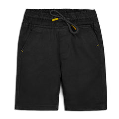 Boys' Black Cotton Drawstring Shorts