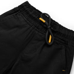 Boys' Black Cotton Drawstring Shorts