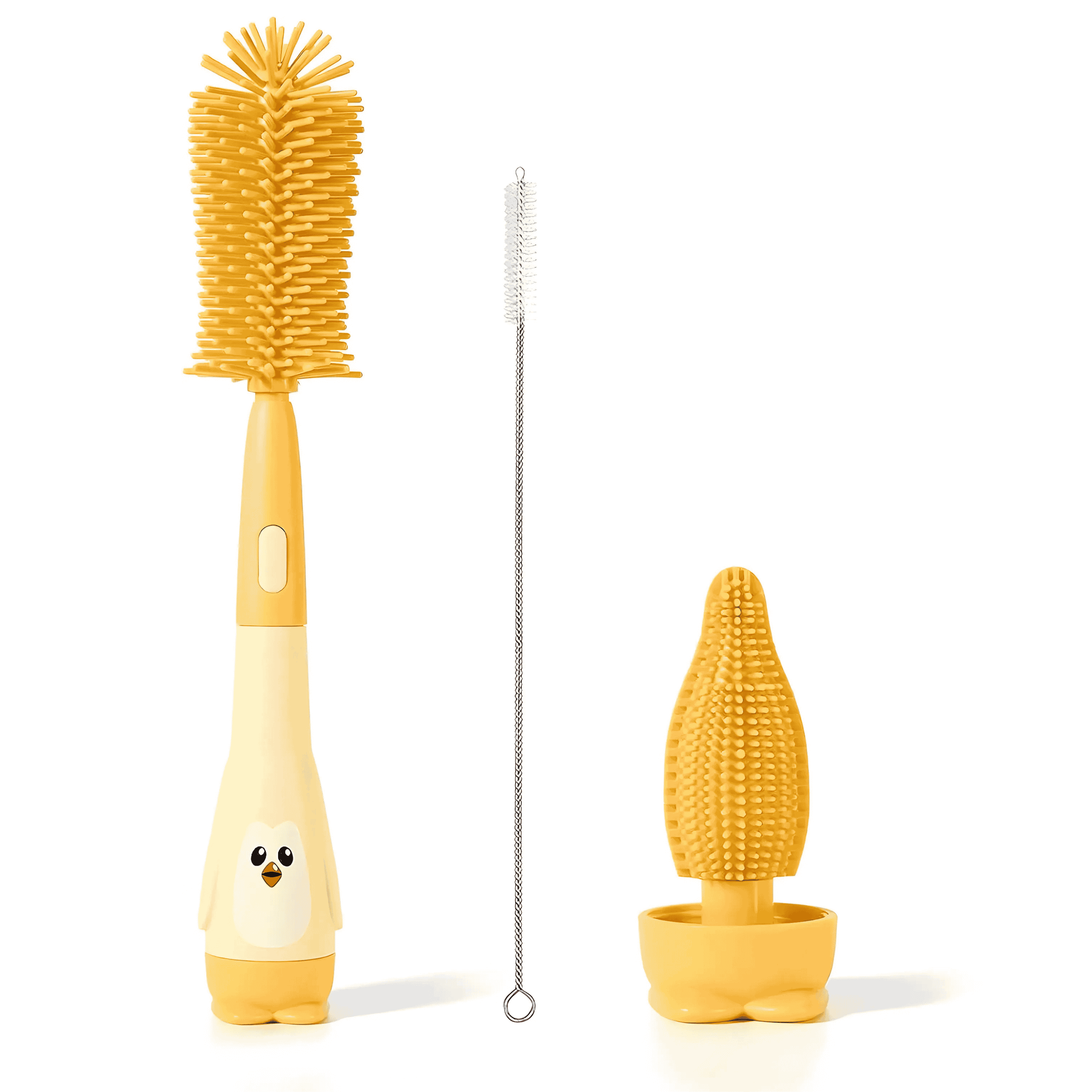 Silicone Baby Bottle and Nipple Cleaning Brush Set in Cute Animal Design – Yumzz.pk