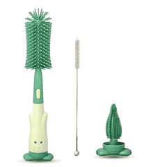 Silicone Baby Bottle and Nipple Cleaning Brush Set in Cute Animal Design – Yumzz.pk